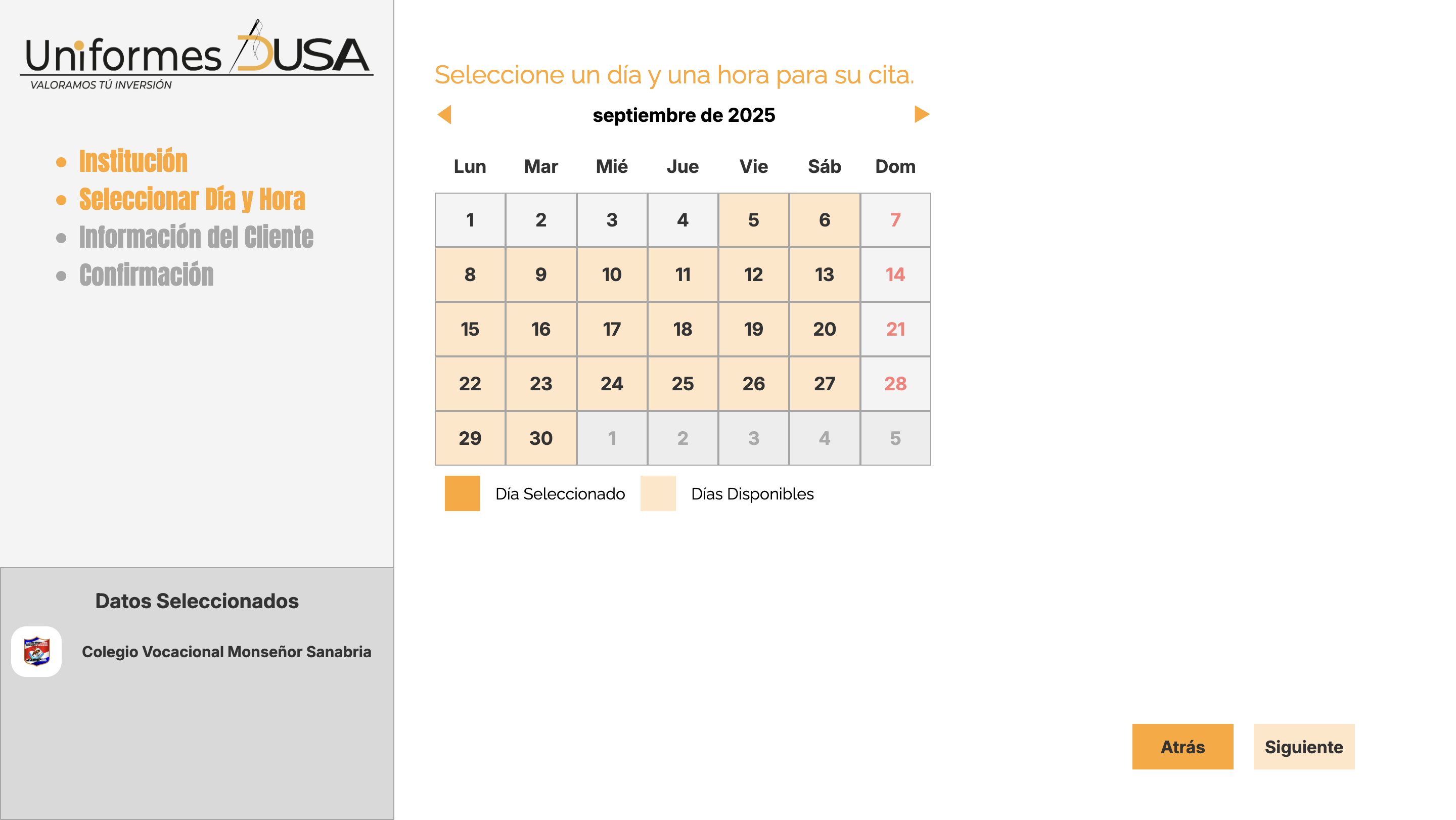 Business Appointment Scheduling System in white mode